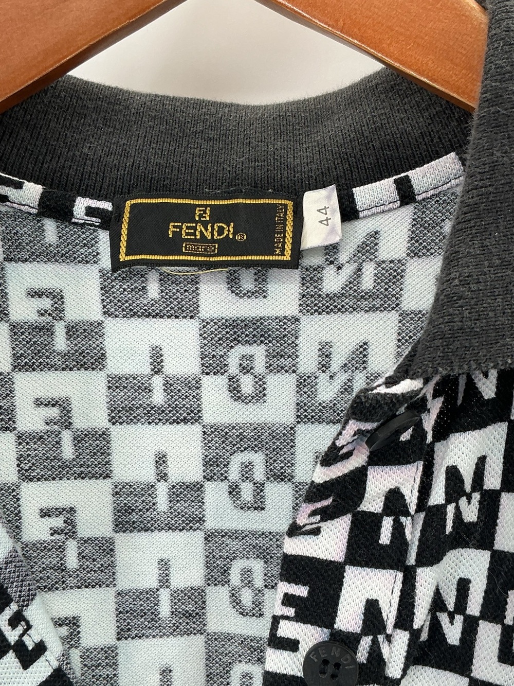 Fendi Vintage Logo Monogram Sleeveless Polo Midi Dress Black White Size 44 - Picture 3 of 9